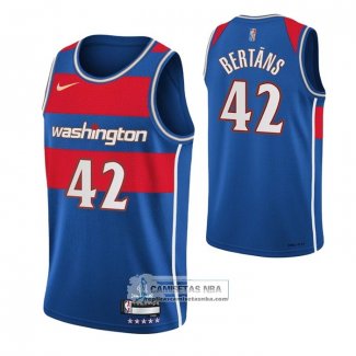 Camiseta Washington Wizards Davis Bertans NO 42 Ciudad 2021-22 Azul