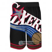 Pantalone Philadelphia 76ers Mitchell & Ness Big Face Negro