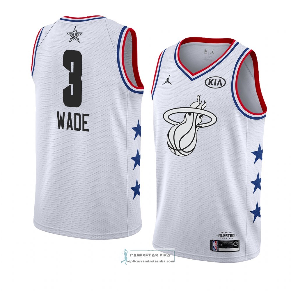 Camisetas NBA All Star 2019 Miami Heat Dwyane Wade Blanco replicas ...