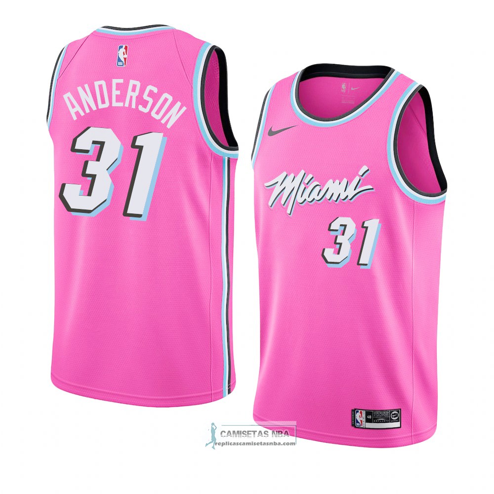Camisetas NBA Miami Heat Ryan Anderson Earned 2018-19 Rosa replicas ...