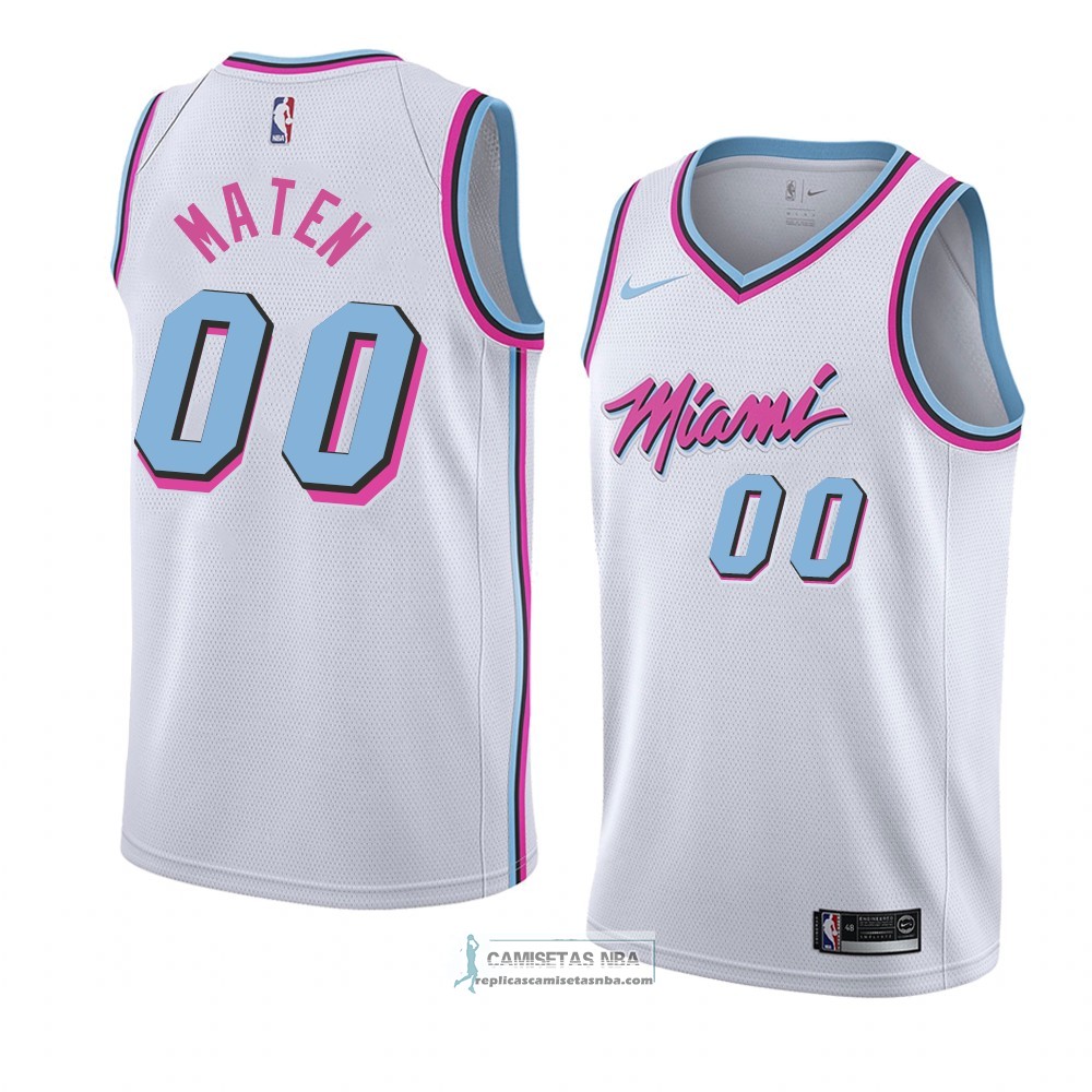 Camisetas NBA Miami Heat Yante Maten Ciudad 2017-18 Blanco replicas ...