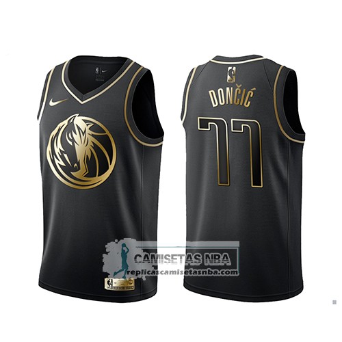 Camisetas NBA Golden Edition Dallas Mavericks Luka Doncic Negro replicas tienda online