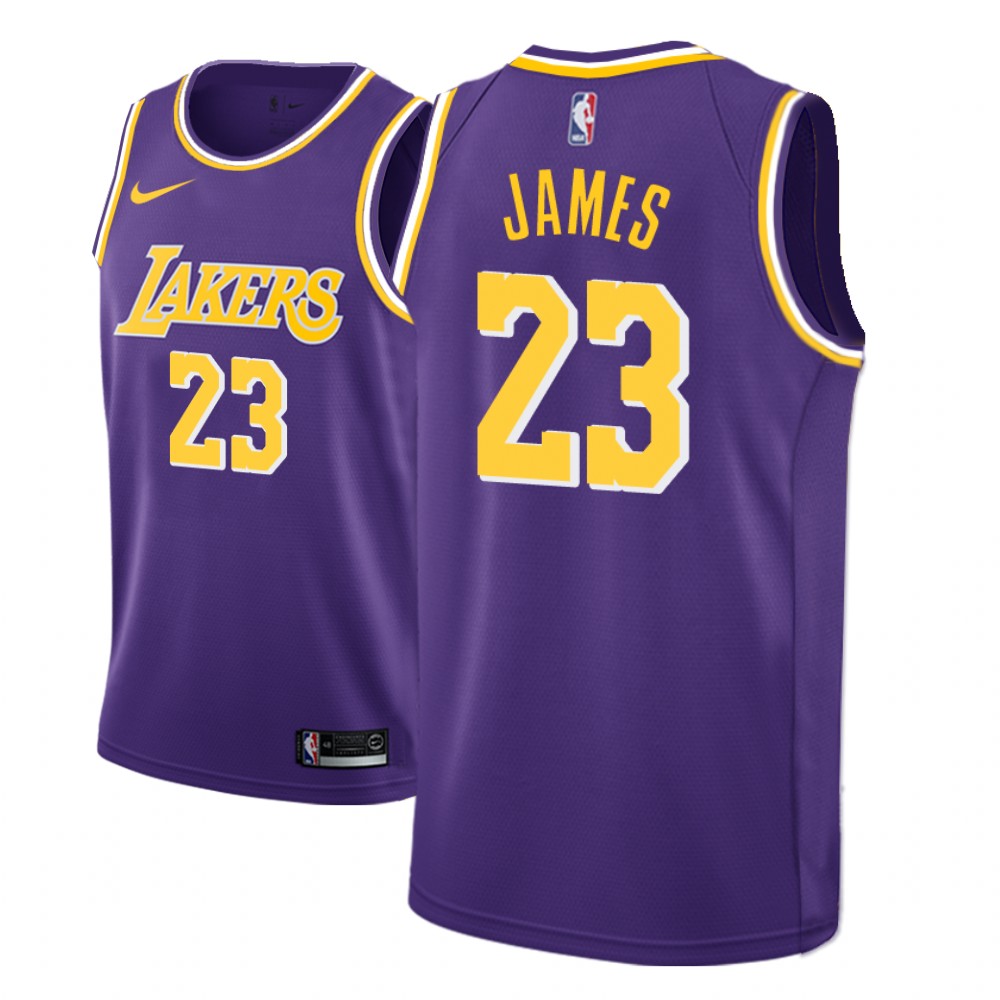 Camisetas NBA Lakers Lebron James Nike Statement 2018-19 Violeta ...
